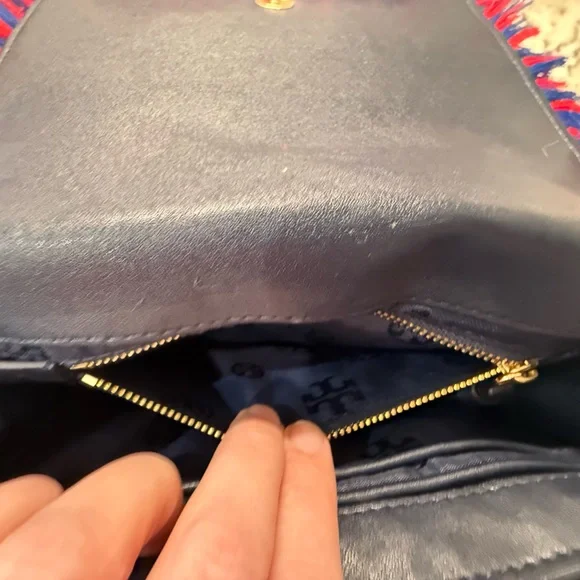 Tory Burch GUC Multicolor Embroidered & Leather Crossbody - Picture 11 of 16